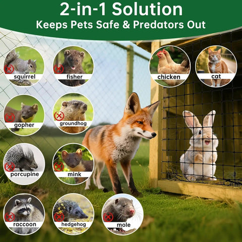 Animals around Heavy Duty PVC Coated Hardware Cloth Mesh 1x1 Inch 36 Inch By 50 Feet Welded Wire Fence Roll for protection