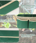 Detail of 2 Pack Garden Pouches For Kneeler And Outdoor Tool Storage Bags, showing 600D Oxford fabric and multiple pockets.
