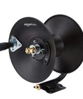 Air Hose Reel With Hybrid Hose, 50-Foot Reach, 3/8-Inch Line, 300 PSI Working Pressure, side view without hose