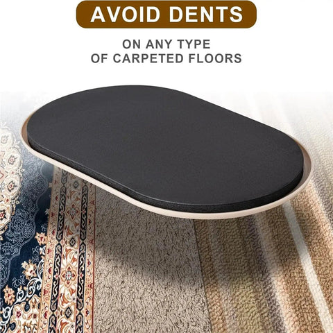 30 Pack Heavy Duty Furniture Glide Pads For Carpet Hassle Free Floor Protectors featured on varied carpet textures, preventing dents.