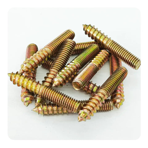 12 Pack M8x50mm Double Ended Hanger Bolts Rock Solid Hold Wood To Metal Connectors Heavy Duty Self Tapping Dowel Screws For Furniture Build