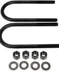 Ford Bronco Rear Leaf Spring Axle U-Bolt Kit OE Replacement For 1978-1993 Models, Heavy-Duty U-Bolts For Easy Install, Replaces Worn Bolts And Clamps On Leaf Spring Axle Assembly, black steel U-bolts and nuts