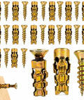 6X14Mm Heavy Duty Expansion Screws 30 Piece Quick Fix Anchors showing various angles of screws for cabinet hinges and furniture.
