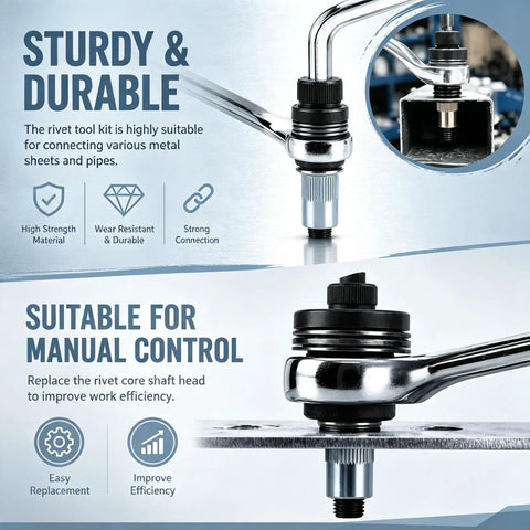 Six Size Rivet Nut Tool Kit With Manual Rivet Gun Heads M3 To M10 Includes Sixty Rivet Nuts For Panels Brackets And Metal Sheets A Handy All In One Fastening Kit For DIY Auto And Workshop, manual rivet gun on metal sheet