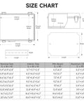 Size chart for IP67 Waterproof Electrical Junction Box Outdoor Weatherproof Case Clear ABS And Steel