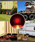10 Pack 2.5 Inch Round Trailer Marker Lights Kit With 13 LED Per Light in use on various trailers and RVs