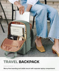 Person inserting laptop into Lightweight Travel Backpack For Personal Item Under Seat Fits Frontier Size 15.74 x 12.2 x 5.51 Inches