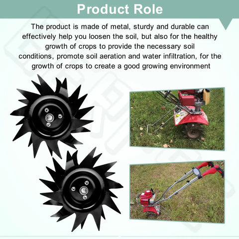 1622 Power Tiller Tines That Fit Most Tiller Cultivators, Help You Till Deep Up To 10 Inches And Wide Up To 9 Inches, shown on grass