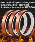 Heat Resistant Sublimation Tape Set, 10 Rolls 10mm By 33m 108ft For High Temp Heat Press, shown with flames background.