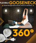 LED Motion Activated Night Light With Rotating Head And Flexible Sensor No Fuss Plug In AC Outlet Wall Lamp in use