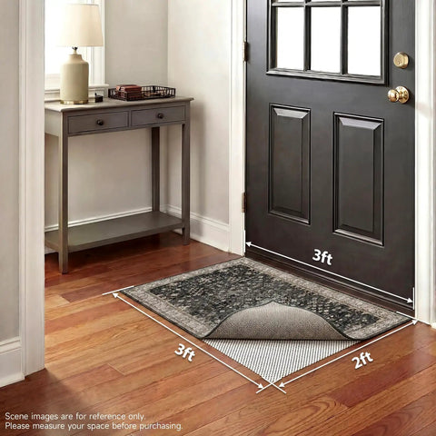 Image of 2x3 ft Rug Gripper Pad For Hardwood Or Tile Floors 2x3 Ft Thick Non Slip Under Rug Mat Keeps Rugs From Bunching And Sliding.