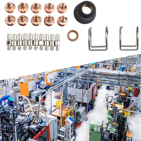Top Pick Plasma Cutter Consumables Kit With Extra Electrodes Nozzles And Swirl Rings For S30 S35 Cut45 Machines Plus Spring Guide.