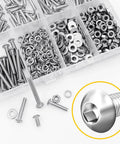 550 Piece M3 Screw Kit With Button Head Hex Socket Screws 304 Stainless Steel Must Have Nuts Flat And Spring Washers In Varied Lengths