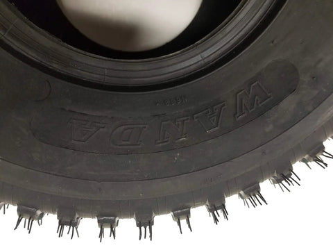 Close-up of sidewall on 20x11-8 ATV Tire P336 Tubeless 4 Ply Construction With All Terrain Traction And Grip For Quad Bikes