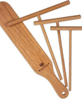 Crepe Spreader Set With Turner Four Piece Wooden Batter Tools 3.5 Inch 5 Inch 7 Inch 12 Inch T Shaped Design For Pancakes Crepes And Griddle Cooking Safe On Nonstick Pans Must Have Kitchen Accessory featuring wooden spreaders and turner