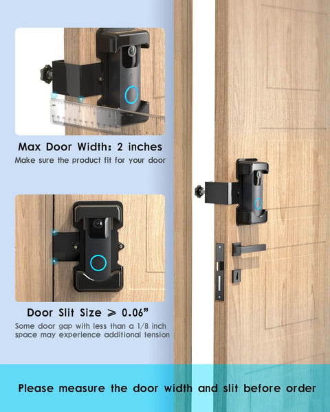 Anti Theft Video Doorbell Mount With Adjustable Height From 3.7 To 5.1 Inches No Drill Bracket installation on wooden door