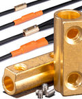 Heavy Duty Wire Connectors Kit With Heat Shrink Tubing 12 Pcs Terminals For 16-8 AWG And 8-6 AWG Brass Copper Crimp Terminals With Stainless Screws Outdoor Ready Adhesive Sealed For Easy DIY Electrical Projects
