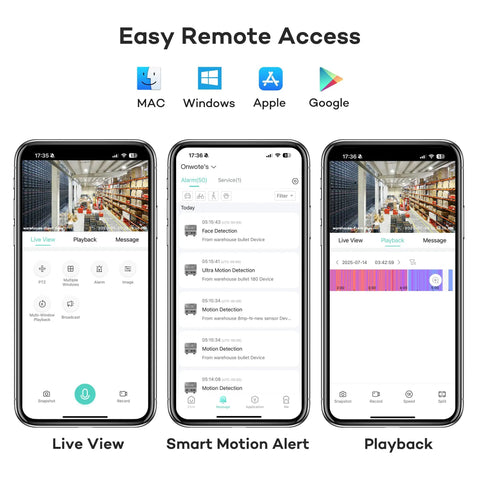 Smartphone displaying the All In One 16 Channel 4K PoE Security Camera System With Face Recognition And AcuSearch AI Detection app interface