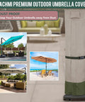 Cantilever Umbrella Cover For 9 To 13 Ft Umbrellas 600D Water Resistant UV And Fade Resistant For Rain Or Shine Fits Round Or Square Parasol
