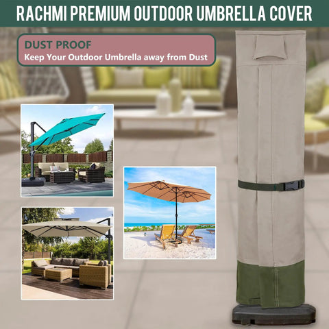 Cantilever Umbrella Cover For 9 To 13 Ft Umbrellas 600D Water Resistant UV And Fade Resistant For Rain Or Shine Fits Round Or Square Parasol