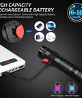 365nm UV Flashlight Blacklight 2 Pack USB Rechargeable Handheld Wood's Lamp with charging cable and power bank.