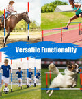 Six Piece Adjustable Pole Bending Set For Horses And Dogs With Carry Bag 6Ft Training Poles in diverse athletic use