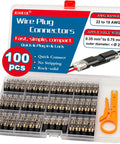 100 Piece Plug In Wire Connectors For Quick 1 Second Connections Genderless Snap Together Quick Connectors That Click In No Time No Tools Needed Easy DIY Electrical Wiring Replacement Kit Durable Safe And Reliable. 100-piece case with orange tool and connectors