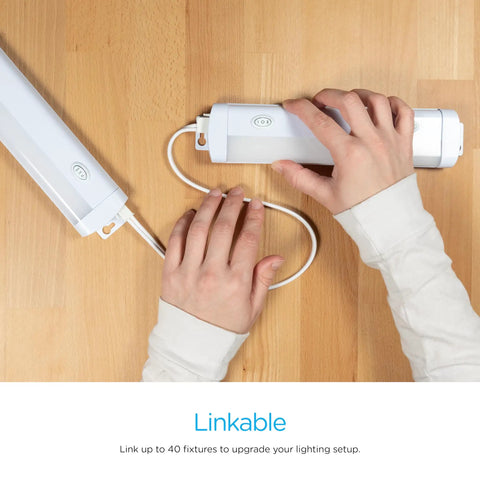 Connecting 24 Inch Under Cabinet LED Light Fixture With Linkable Design Up To 40 Fixtures No Wiring Headache No Brainer