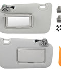 Sun Visor Pair Set For Nissan Sentra 2013 2019 Driver And Passenger Side Grey Replacement With 2 Retainer Clips Non Illuminated