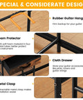 Detailed view of Floor Guitar Stand With 4 Holders And 3 Tiers, Go To Multi Guitar Rack components including cloth drawer.