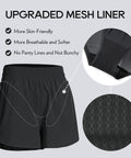 Dolphin Hem Athletic Shorts, 3 Inch Inseam, High Rise, Ultra Soft Lightweight Quick Dry Fabric, Built In Mesh Liner, mesh details