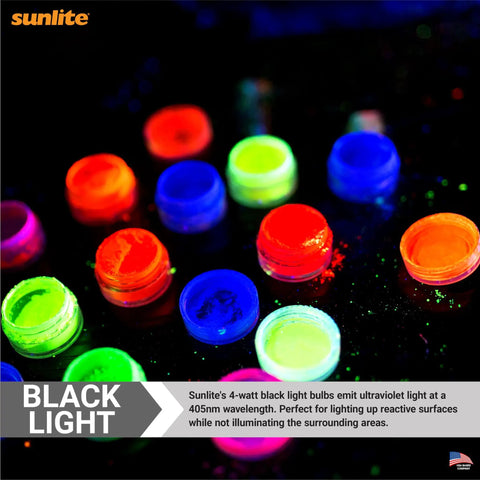 Fluorescent paints glowing under 4 Watt T5 Linear Fluorescent Light Bulb 6 Inch Mini Bi Pin Base Black Light Blue For Parties And Events