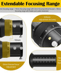 Upgraded 70mm FMC Guide Scope Kit focusing range details with double helical focuser and adjustment accuracy