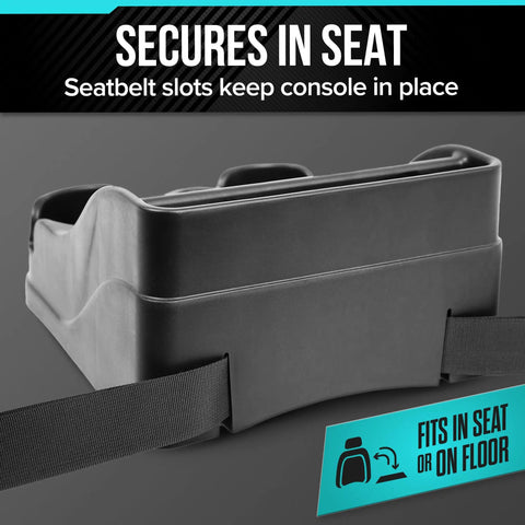 Center Console Organizer For Cars And Trucks Built For The Daily Commute With Dual Cup Holders Fits In Seat Or Floor Rear Mount Slots