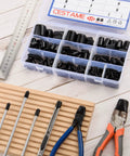 320 Pieces Black Rubber End Caps Set With Round Vinyl Caps for Bolt and Screw Protection in Ten Sizes from 0.08 to 1 Inch