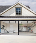 Heavy Duty Garage Door Screen 16 By 7 Feet For A 2 Car Garage With Magnetic Closure and Hands Free Entry shown installed