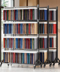 Mobile 2/3 Tier Metal Clothes Hanger And Fabric Curtain Sample Display Rack With Wheels in studio setting