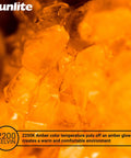 Energy Saving LED Filament T10 Tubular Bulb 2W 25W Equivalent, warm amber glow, close-up of light effect at 2200K