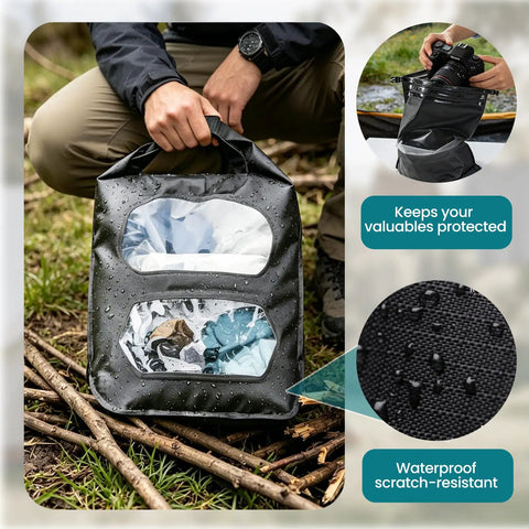 Portable Travel Laundry Washing Bag For Camping Cruise Van Life Lets You Hand Wash Socks and Delicates Right Inside with waterproof design.