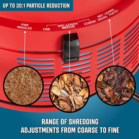 Electric Leaf Mulcher And Shredder No More Bagging For Wet And Dry Leaves Grass Clippings Pine Needles with 30:1 reduction