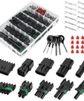 Waterproof Automotive Electrical Connector Kit With 376 Pieces 25 Kits 1 2 3 4 6 Pin Male And Female Plugs For 22 To 14AWG Wiring