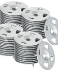 Straight Up Solid Galvanized Steel Washers Measuring One Eight Inch Wide, rust resistant heavy duty fasteners stacked for easy access.