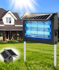 Dual Powered Mosquito Zapper With 4500V Electric Grid USB Recharge Auto On Off IPX5 Waterproof Outdoor Fly Trap installed in backyard