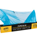 Blue Protective Masking Film Cover For Painting Projects Overspray Shield Paintable Plastic Sheeting Roll 20 Feet By 250 Feet 10 Micron Thin Electrostatic Cling Auto And Home Painting Protection For DIYers displayed in packaging