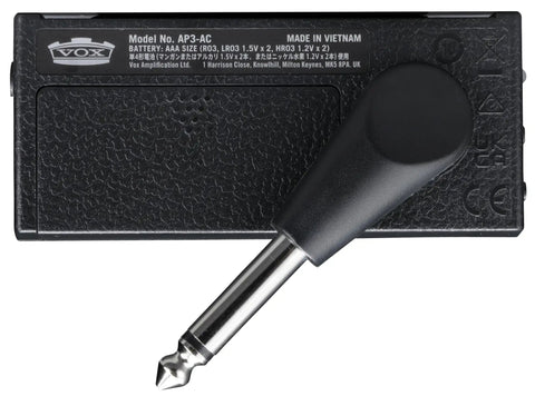 Back view of AmPlug 3 AC30 Headphone Guitar Amplifier showing plug and branding, suitable for practice and jamming sessions.