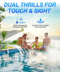 Epic Pool Fountain With Lights For Above Ground And Inground Pools, Solar Powered Dual Layer Waterfall Sprinkler in use