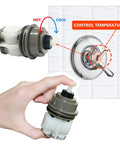 RP46463 Cartridge Assembly For Monitor 17 Series Dual Function Tub And Shower Faucet Replacement Kit in hand with control diagram