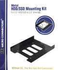 Single 2.5 Inch Metal HDD And SSD Mounting Bracket Kit For 3.5 Inch Drive Bays Desktops with screws shown in package.