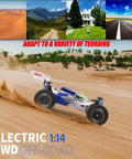 1/14 Scale 4WD RC Car For Adults With Upgraded Metal Chassis And Zinc Alloy Gears Reaches Up To 43 MPH On Off Road Trails
