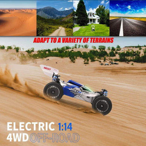 1/14 Scale 4WD RC Car For Adults With Upgraded Metal Chassis And Zinc Alloy Gears Reaches Up To 43 MPH On Off Road Trails